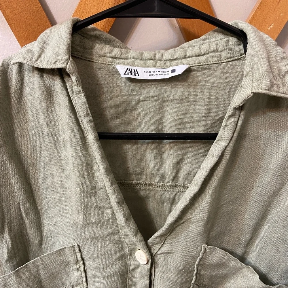 Zara Linen Button Down - Picture 6 of 7